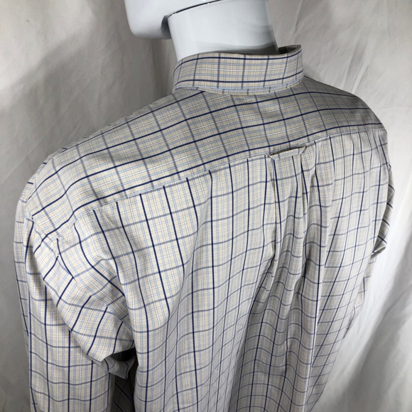 Izod Men’s 80’s 2 Ply Oxford Plaid Long Sleeve Dress Shirt - Picture 4 of 7